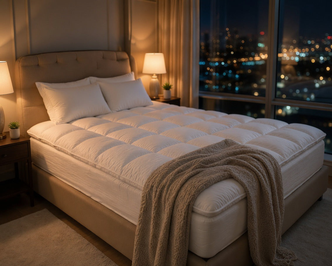 Cooling Mattress Topper 1000GSM Pillow Top for Back Pain Relief